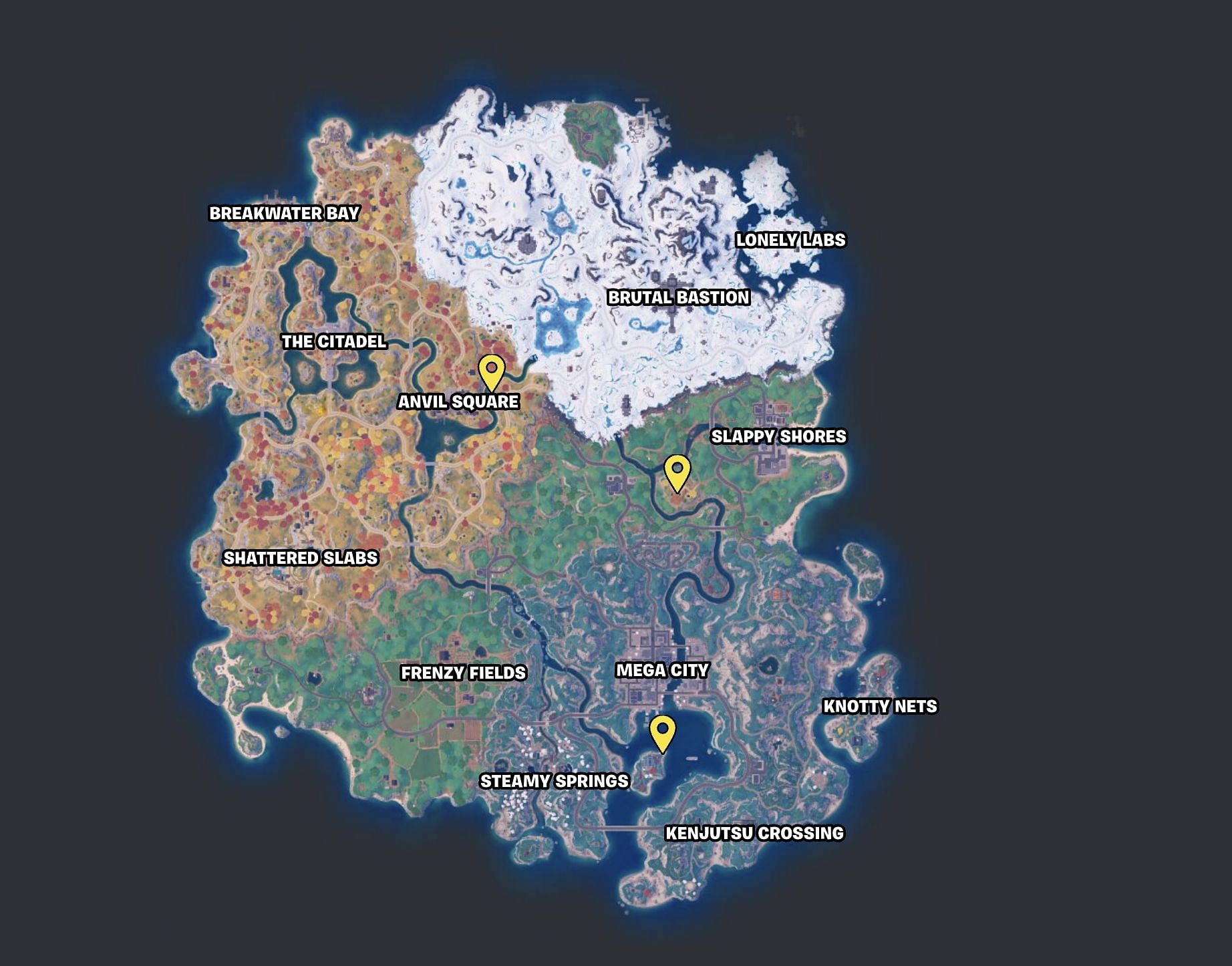 Destroy the signal jammers here (Image via Fortnite.GG)